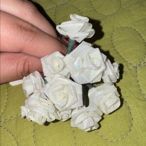 Elegant White Mini Rose Cluster